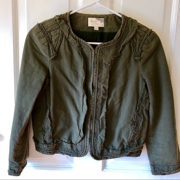 Elizabeth and James Jackets & Blazers - Elizabeth and James Cropped Military Green Jacket